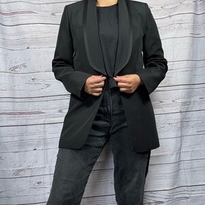 Tara Jarmon Black Women's one button Blazer Size 38 Mid length